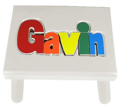 White Gavin Puzzle Step Stool